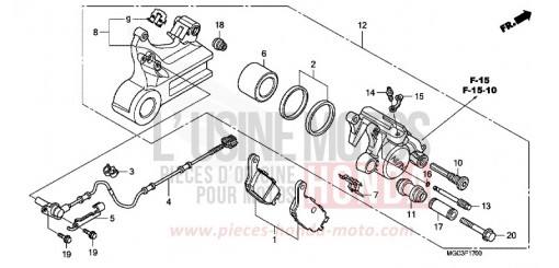 REAR BRAKE CALIPER CB1100AD de 2013